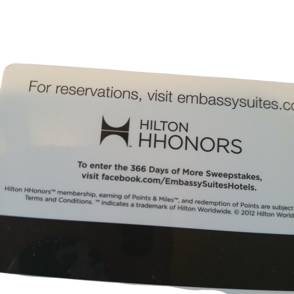 Hilton Honors Embassy Suites 366 Days of More Sweepstakes Room Key Card 2012 - Picture 3 of 5